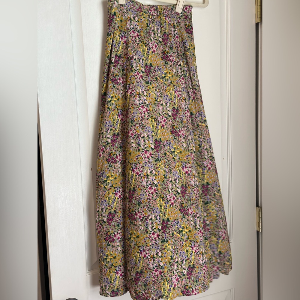 Philosophy high waist floral midi skirt